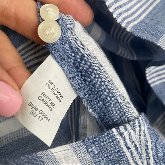 *SOLD* J Crew Striped Tie Waist Button Down M - Picture 14 of 15